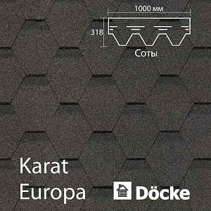 Купить Гибкая черепица Docke PIE EUROPA KARAT 3м2/уп Серый в Южно-Сахалинске