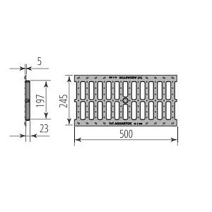 Купить Решетка чугунная щелевая РЧЩ Norma DN200 C250 Aquastok 500х245х23мм 32013С в Иркутске