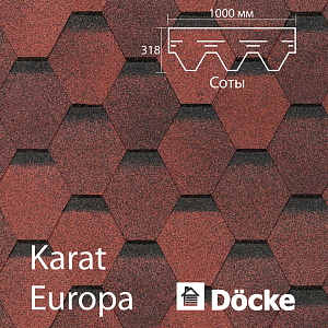 Купить Гибкая черепица Docke PIE EUROPA KARAT 3м2/уп Красный в Южно-Сахалинске