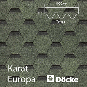 Купить Гибкая черепица Docke PIE EUROPA KARAT 3м2/уп Зелёный в Южно-Сахалинске