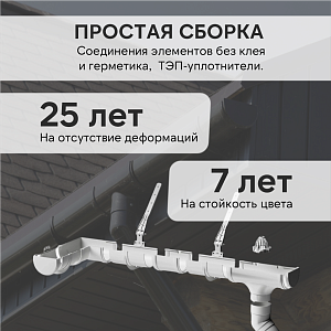 Купить Комплект водосточной системы Docke PREMIUM 120х85мм, 6х3м Пломбир в Южно-Сахалинске