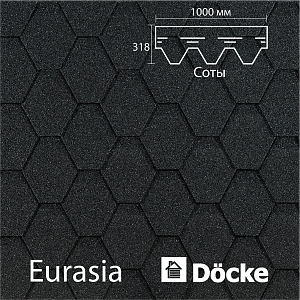 Купить Гибкая черепица Docke PIE EURASIA Шестигранник 3м2/уп Серый в Южно-Сахалинске