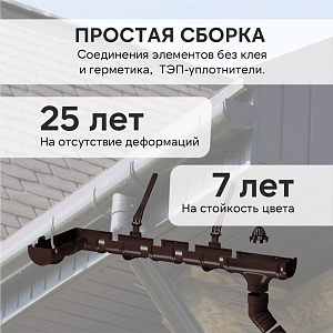 Купить Комплект водосточной системы Docke PREMIUM 120х85мм, 6х3м Шоколад в Южно-Сахалинске