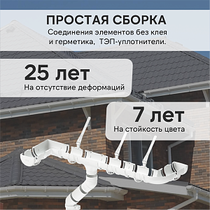 Купить Комплект водосточной системы Docke STANDARD 120х80мм, 6х3м Белый в Южно-Сахалинске