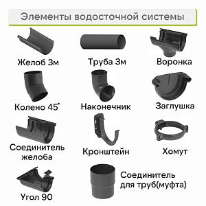 Хомут трубный Альта-Профиль "Элит" ПВХ  — Графит