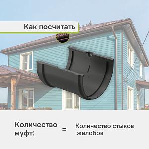 Docke ПРЕМИУМ Соединитель желобов  — Графит