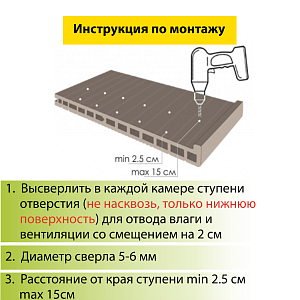 Купить Заглушка для ступеней Terrapol 320х5,55х32мм Тик Киото 1028 в Иркутске