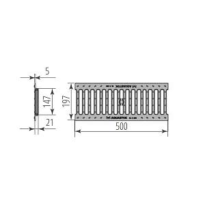 Купить Решетка чугунная щелевая РЧЩ Norma DN150 C250 Aquastok 500х197х21мм 31513С в Иркутске