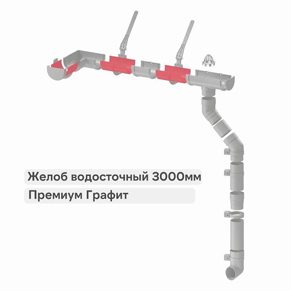 Docke ПРЕМИУМ Желоб водосточный Графит