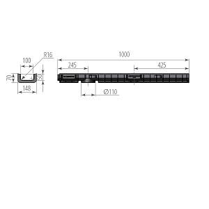 Купить Лоток водоотводный пластиковый DN100 H70 Aquastok Norma 1000х148х70мм 11007 в Иркутске